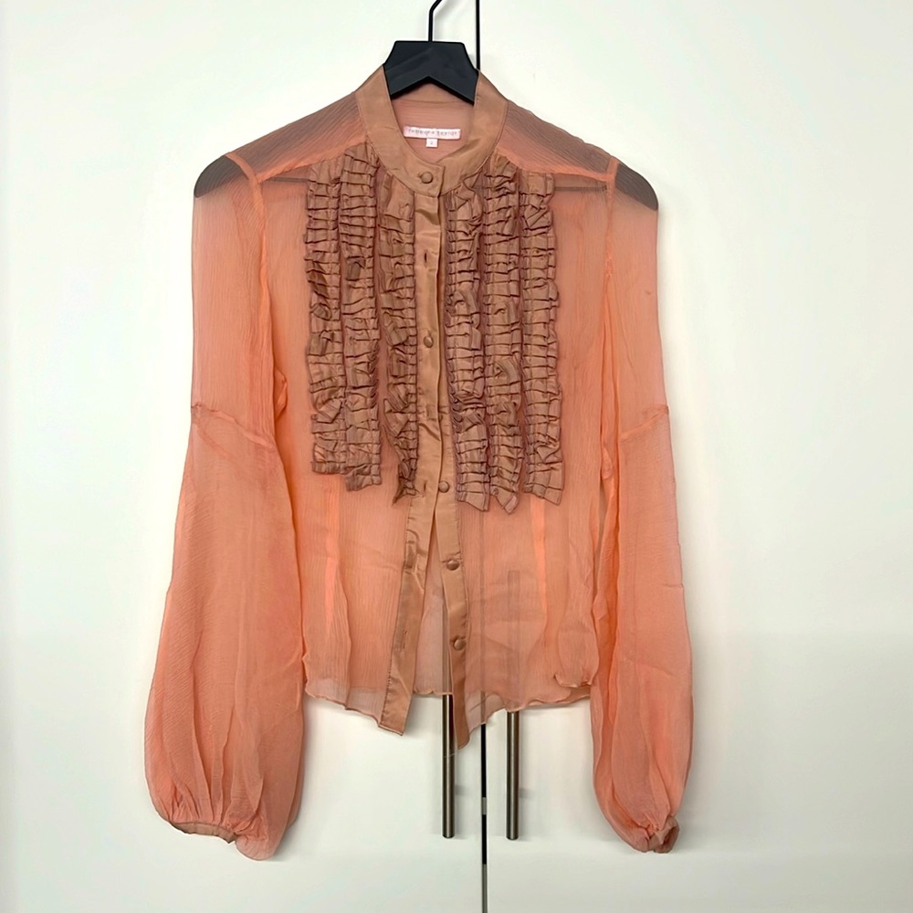 New Rebecca Taylor peach pink blouse